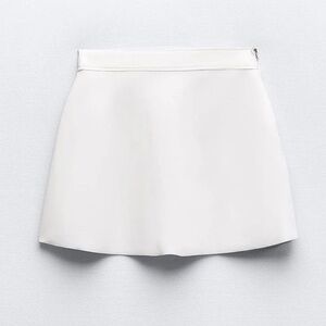 New ZARA OYSTER WHITE MINI SKIRT